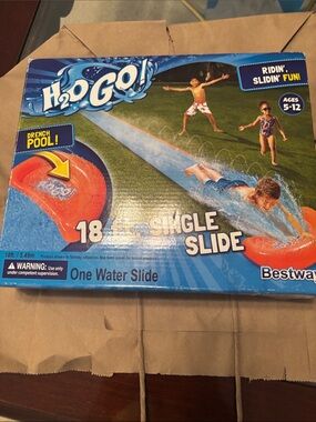 NWT H2O Go 18 ft single slide with drench pool